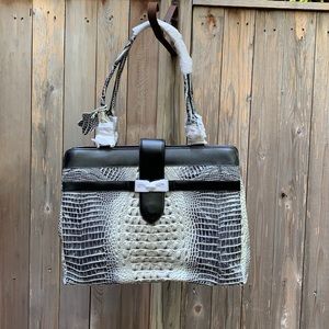 Charlie Lapson Gorgeous black/white textured leather bag- NEW!